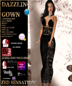 dazzling gown black
